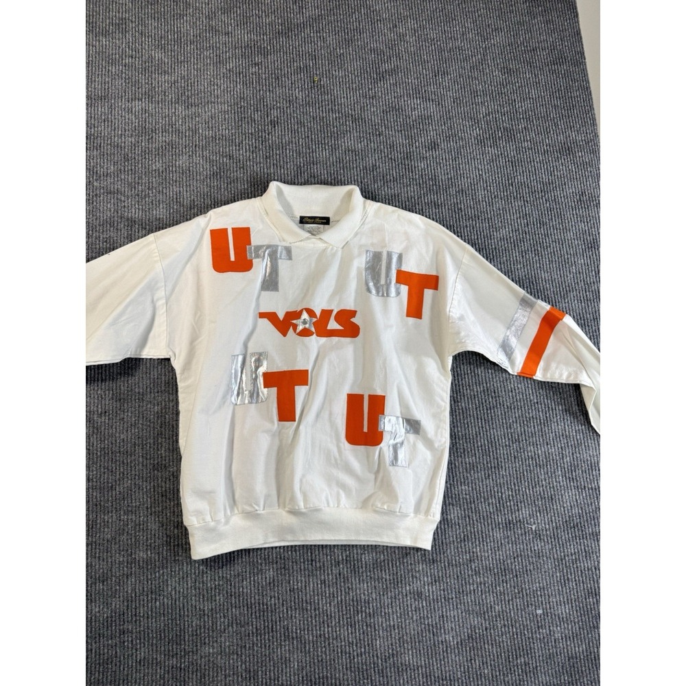 Vintage Patricia Sherman Tennessee Volunteers Sweatshirt‎ White Orange Silver